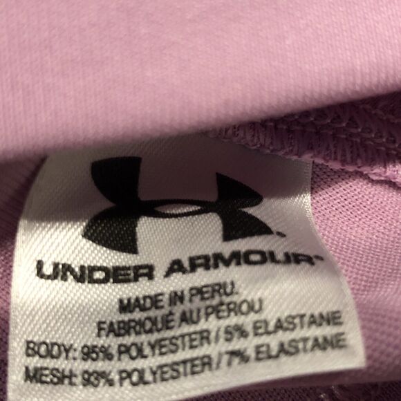 Under Armour Golf Polo Womens M Pink Fitted Mesh Lightweight - Picture 5 of 9